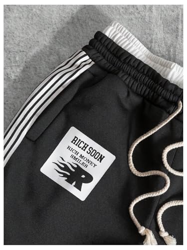 Men's 2 in 1 Wide Leg Baggy Sweatpants Y2k Drawstring Waist Track Pants with Pockets3