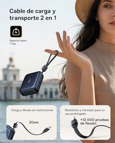 Batería externa PD 45W Baseus con cable USB-C integrado para iPhone 17 y iPad 3