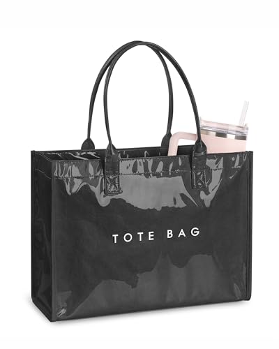 Bolso tote grande de PVC para mujer con asas miniatura 1