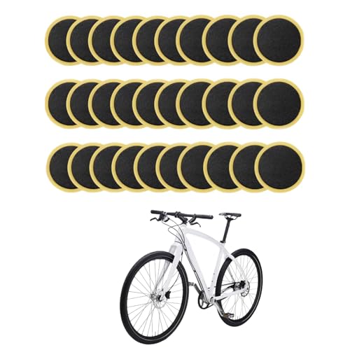 ljhnba 30 Pcs Glueless Bike Tube Tire Puncture Repair Patches Bycicles Inner Tube Puncture Patches for Road Mountain Bicycles