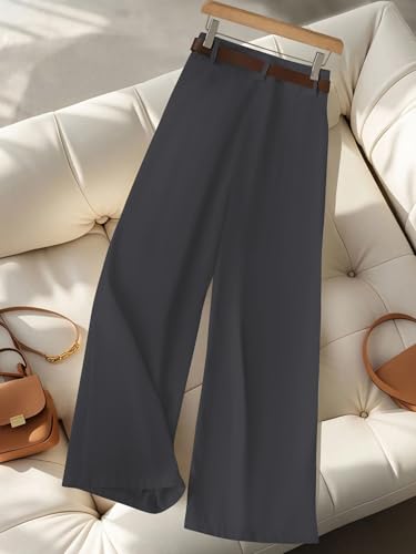 Image of KERI PERRY Trousers for Woman Pants Women's Formal Office Korean | Black Track Pant Beige| Straight | Cotton Spandex Stretchable Trouser | High-Waisted Bottom Wear