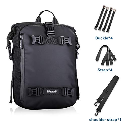 Rhinowalk Multifunktional Motorradtasche Motorradgepäck 10/20/30L Motorrad Pannier Satteltaschen Gepäckträgertaschen Hecktasche Hinterradtasche, Schwarz-10L