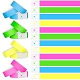 400Stück Papier-Armbänder für Events – Wasserfestes Festival-Accessoire mit Sicherheitsverschluss – Konzert, Club, Einlasskontrolle (Bedruckbar, 4 Farben) (Rosa)