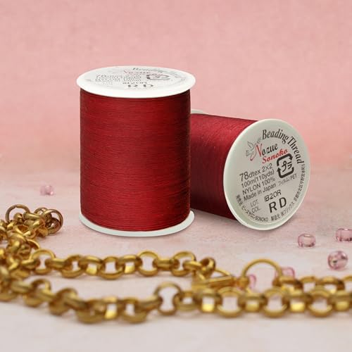 Hilo para bisutería Nozue Sonoko Nylon Rojo 100m miniatura 2