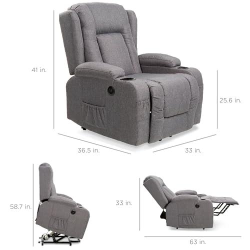 Best Choice Products SKY5896 Modern Linen Electric Power Lift Chair thumb #1