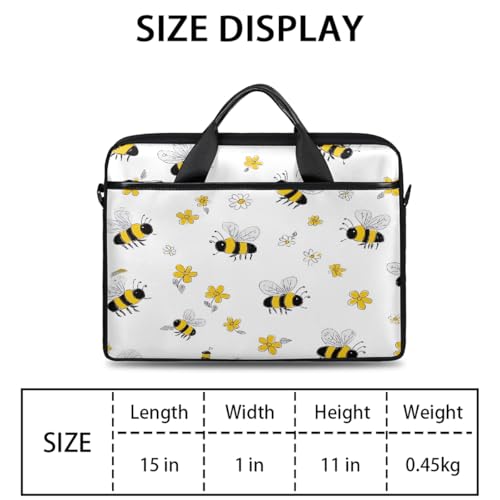 Bolsa para laptop de 15 pulgadas con diseño de abejas y flores miniatura 2