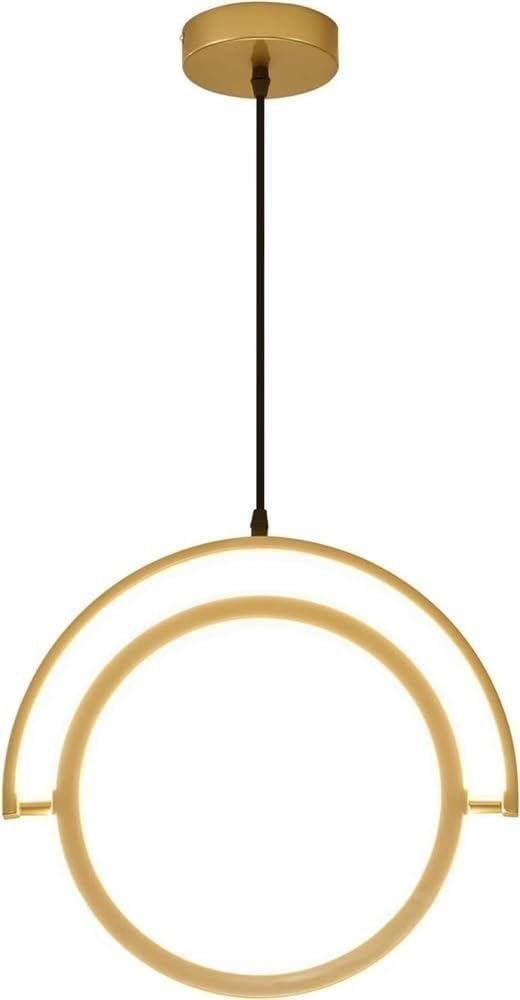 Lampe suspendue ronde à LED dorée rotative à 350° pour cuisine