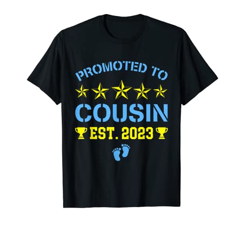 Funny Promoted To Big Cousin Est 2023 Pregnancy Announcement T-Shirt