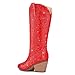 RONILURN Women Cowboy Boots Cowgirl Rhinestone Mid Calf Western Boots Sparkly Glitter Boots Bling Pointed Toe Chunky Heel Pull On