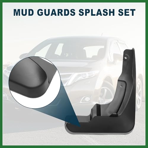 Image of Motoforti Mud Flap Splash Guard for Toyota Venza 2009-2016 Durable | Front & Rear Side Mudflaps with Mount Accessor 1 Set Long-lasting