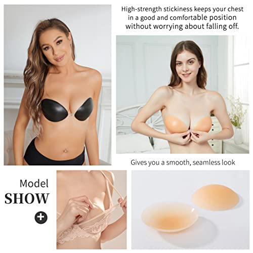 Mitaloo Silicone Sticky Bra Adhesive Invisible Bra Backless Strapless Bra Nipple Cover Pasties For Women #TOP1
