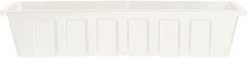 Novelty Poly-Pro Plastic Flower Box Planter, White, 18-Inch