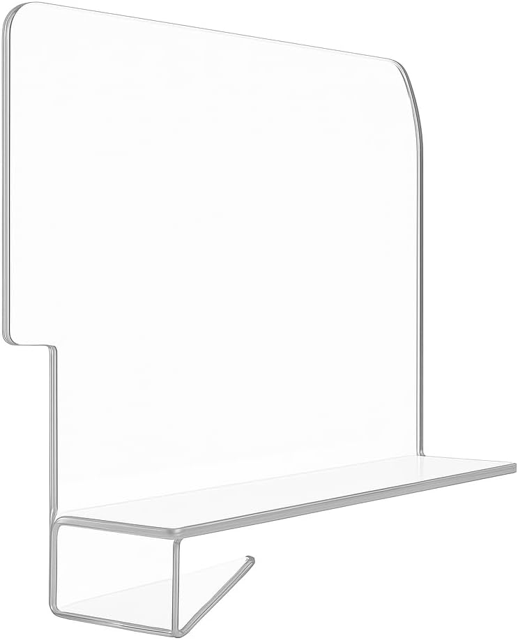 Printable - Clear Acrylic Shelf Dividers for Closet and Pantry – Set of 4 Clip-On Organizers for Cabinet Shelves – Durable 2mm Thick Divider with Labels