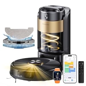 Proscenic Q20Plus Robot Vacuum and Mop with Bagless Self-Emptying Base, 10000Pa Suction 200Mins, Lidar Navigation Robotic Vacuum with Smart Obstacle Avoidance, Saves Multiple Maps, for Carpets & Floor