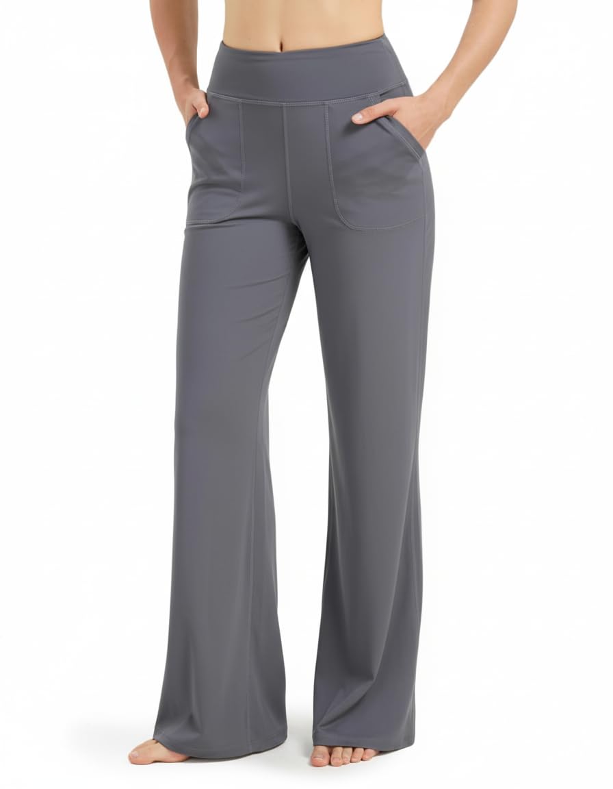 Zylioo Lang Bein Flared Leggings Yogahose Damen Lang/Extra lang,Weites Bein Bootcut Leggings Tall/Extra Tall,Fitnesshose Bootleg Jazzpants