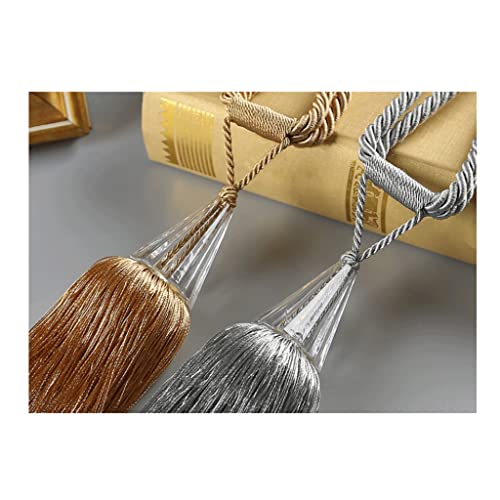Alzapaños De Cortina con Borlas Y Bolas, Paquete De 2 Alzapaños De Cortina, Alzapaños De Cortinas Trenzados, Decoración del Hogar (B)