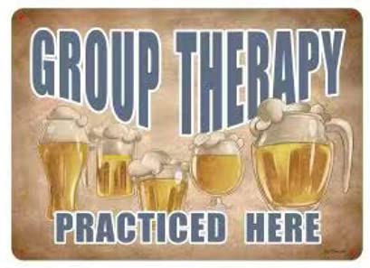 2-Pack GROUP THEBAPY - 10 x 14 Bar Sign. Aluminum Metal Sign, Waterproof and UV Protected - Vintage Wall Decoration Sign