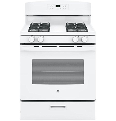 GE 30-Inch Free-Standing Gas Range Oven, 4.8 Cu. Ft., Sealed Burners, White