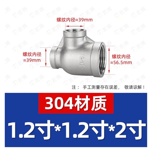 Te lateral grande de acero inoxidable 304 de alta pureza con rosca interna G2 2