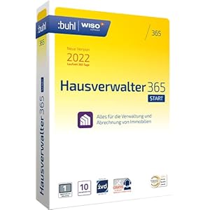 WISO Hausverwalter 365 Start – Modernes Mieter-Management für bis zu 10 Wohnungen (aktuelle Version 2022)|2022|1 Gerät|1 Jahr|PC|Disc|Disc