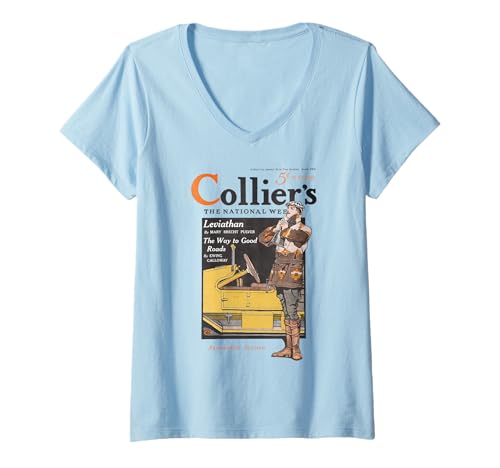Mujer Portada de la Revista Collier Camiseta Cuello V