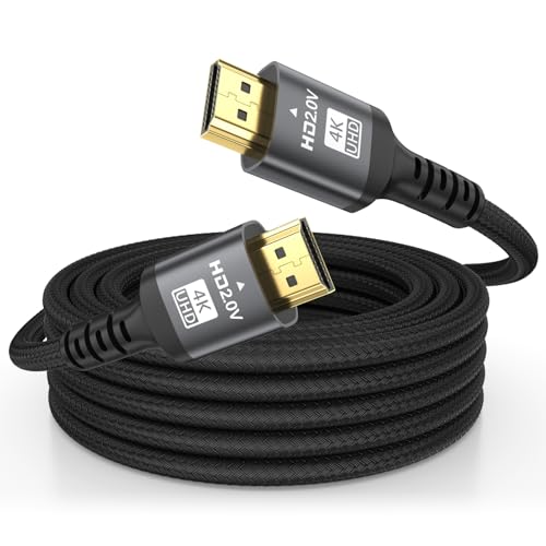 grofyllaa 4K HDMI 30ft Cable Ultra High Speed HDMI 2.0 Cable 4K@60Hz 18Gbps 3D ARC Gold-Plated Connectors Ethernet Audio Video Return HDMI Cable, Used for UHD TV Monitor Laptop Xbox/PS4/PS5/HDTV ect.