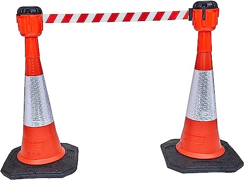 Barrière de sécurité murale rétractable avec sangle de balisage pour cône - 6