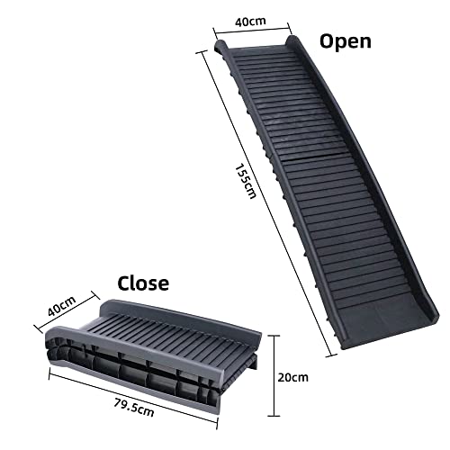 Melko Hunderampe 157,5 x 39,5 x 8,5 cm Kunststoff Hundetreppe mit Anti-Rutsch-Belag, klappbar