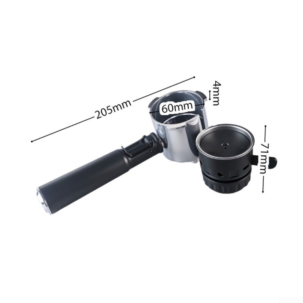 Portafiltro per caffè espresso da 51 mm per installazioni domestiche, compatibile con filtro staccabile da 37 mm e 28 mm e manico bilanciato