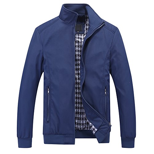 Chaqueta Ligera para Hombre, Chaqueta Informal cálida Militar, Invierno, Primavera, otoño, Aviador, Cuello Alto Cover