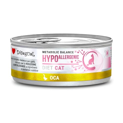 Disugual Dieta Lata Comida Húmeda para Gatos 12 Unidades x 85 Gr (Oca Hipoalergénico)