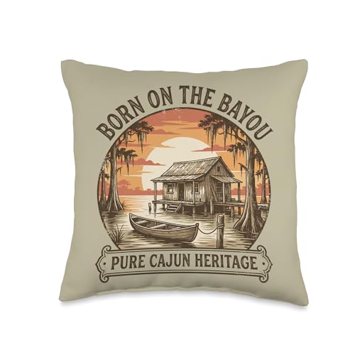 Born On The Bayou Pure Cajun Heritage Throw Pillow