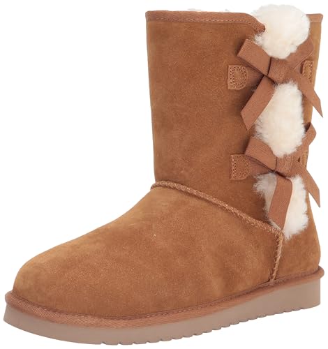 Koolaburra by UGG womens Victoria Short Fashion Boot, Chestnut, 8 US