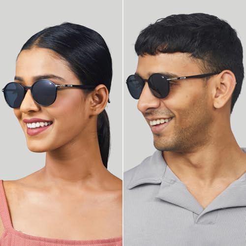 Image of ENRICO Classic Round Polarized Glasses for Men & Women | Full Rim Round Stylish Polarised Sunglasses Man & Women |100% UV Protected