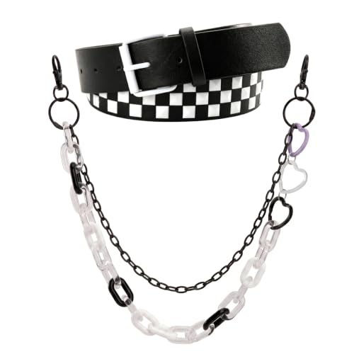 Ceinture gothique à chaîne amovible et œillets pour homme et femme