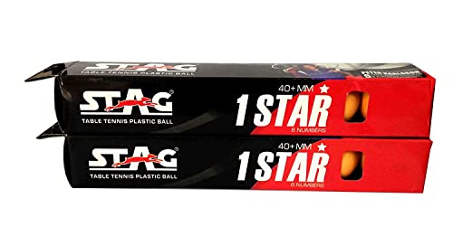 Image of Stag One Star Plastic Table Tennis Ball, 40mm Pack of 30 (Orange)