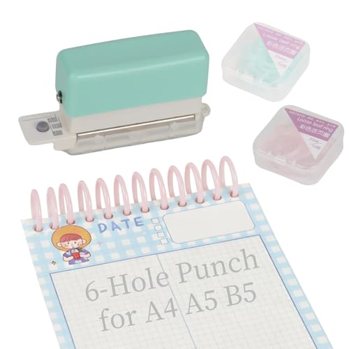 Koqye 6���o�C���_�[�}�V���L�b�g ���[�Y���[�t�y�[�p�[�p���`���[ 20�� 25mm �v���X�`�b�N�o�C���_�[�����O �v�����i�[�p B5��26�� A4��30�� A5��20�� �V�[�g�e�� 2��