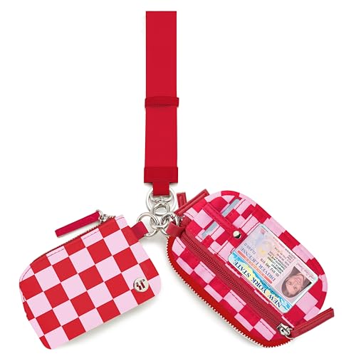 Image of Wallet Wristlet for Women, RFID Wallet Keychain with Dual Pocket | Nylon Wristlet Wallet with Coin Purse, ID Window, Card Holder and Small Wallet Design