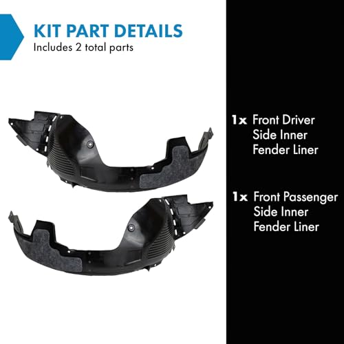 Image of TRQ Front Inner Fender Liner Set Compatible with 2017-2018 Kia Forte KI1248153 KI1249153