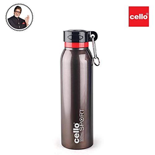 Image of Cello Beatle Stainless Steel Flask, Brown, 550Ml & Cello Beatle Stainless Steel Flask, 550 Ml, Metallic Blue