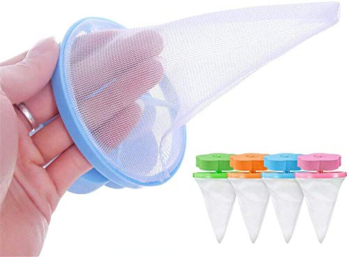 4 Pieces Lint Catcher for Washing Machine Lint Trap Floating Hair Fur Catcher Laundry Reusable Hair Filter Lint Mesh Bag - Thumbnail 2