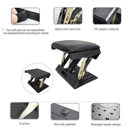 Foot Rest Under Desk Footrest: 4 Level Height Ergonomic Adjustable Footstools Folding Non-Slip Leg Rest with Massage Function Soft Footrest Pad for Car Office Home Gaming (Black) - Cosy Home Interiors Foot Rest Under Desk Footrest: 4 Level Height Ergonomic Adjustable Footstools Folding Non-Slip Leg Rest with Massage Function Soft Footrest Pad for Car Office Home Gaming (Black) - Image 6