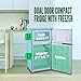 WANAI Refrigerator 3.5 Cu.Ft Retro Dual Door Handle Fridge with Freezer Adjustable Remove Glass Shelves Refrigerator Suitable for Dorm Garage and Office
