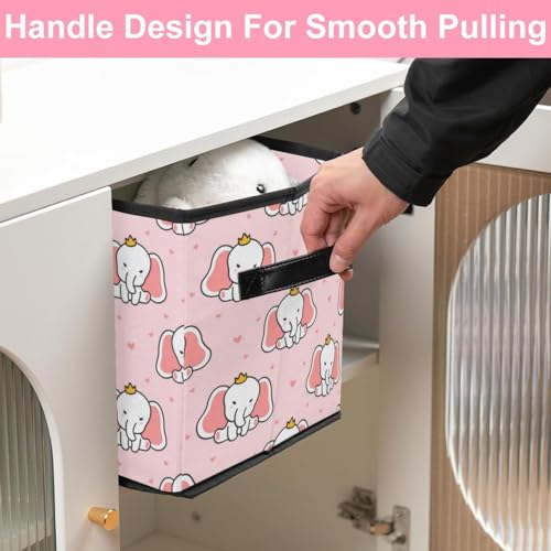 Boîte de rangement pliable éléphant en tissu pour ranger la chambre d'enfant - 7