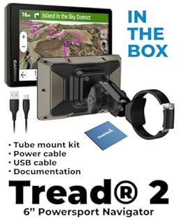 Garmin Tread 2 Powersport Navigator - 6" Glove-Friendly Display, Built for Extreme Weather, Preloaded Mapping, Snowmobile Trails for U.S. and Canada with Wearable4U Portable 5000mAh Charger Bundle