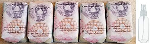 5 Pack Goat's Milk and Organic Oils Bar Soap with free 2 oz hand sanitizer (Lemon and Lavende)