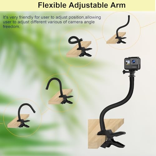 Camera-Jaws-Flex-Clamp-Mount118-inch-Flexible-Gooseneck-ArmCompatible-with-Gopro-Hero-13121110987654MaxFusionInsta360-one-X1X2X3RRSMevo-StartDJI-Osmo-Pocket3-Action-Camera