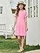 Imily Bela Girls Summer Short Sleeve Dress A Line Swing Basic Skater Twirl Party Dresses 5-14 Years Pink