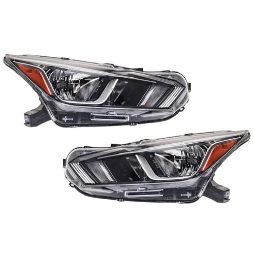 Image of TRQ Headlight Assembly Set Driver & Passenger Side NI2502300 NI2503300 Compatible with 2023-2024 Nissan Versa