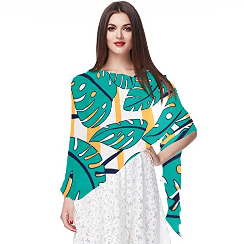 Mousseline de soie jaune pour femme : le foulard motif monstre idéal en terrasse